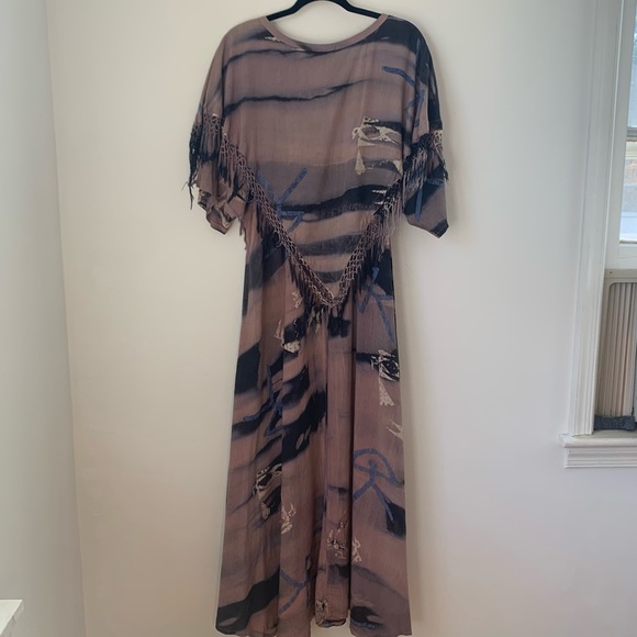 Ana Mori Hand Dyed Batik Totem Bird Maxi Dress - Picture 7 of 12